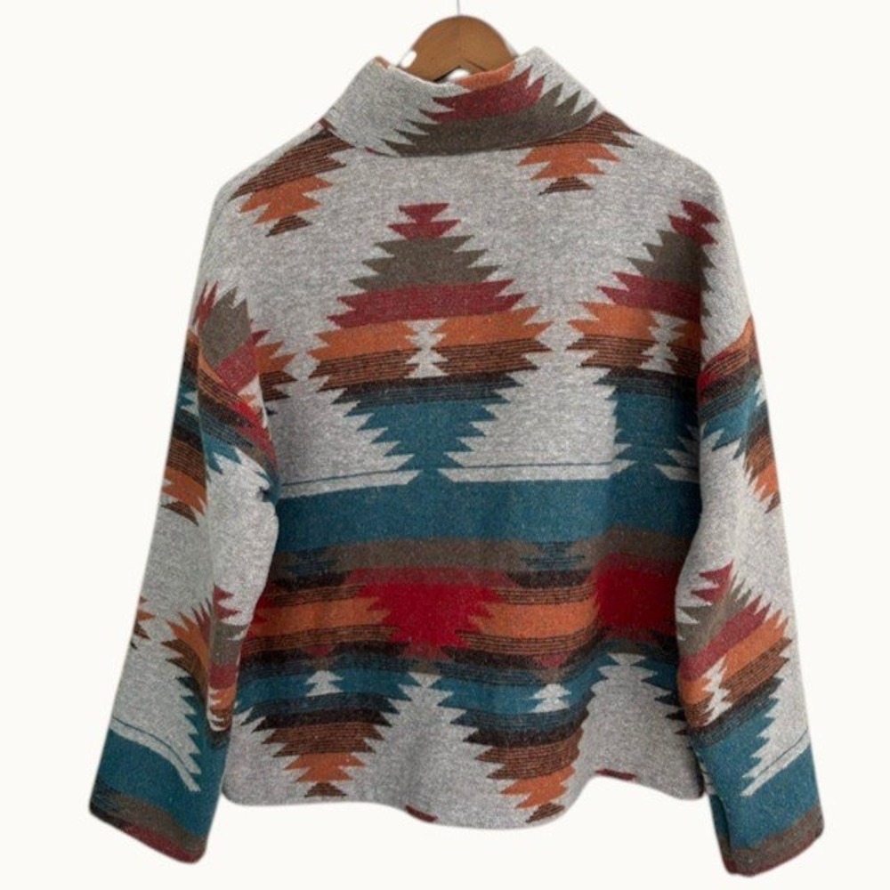 Blue B Southwestern Aztec Jacket Button Up Western Tribal Cowgirl Women's M - Picture 4 of 16